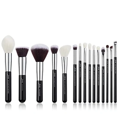 Image de Jessup Brand Black/Silver Professional Makeup Brushes Set Beauty Tools Make up Brush kit Foundation Powder Definer Shader Liner