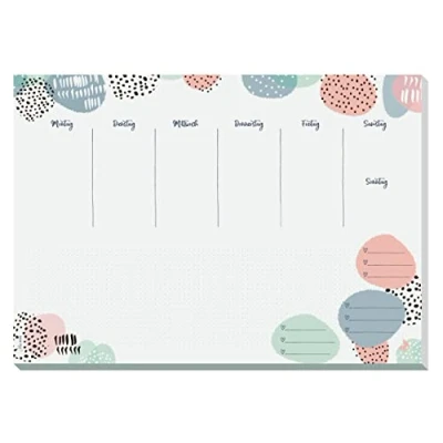 Image de SIGEL JS101 Sous main en papier à déchirer, semainier, format A3, 30 feuilles, végétalien, durable, inspiration Jolie Rose