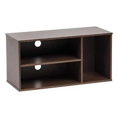 Image de Iris Ohyama, Meuble TV pour écran jusqu&#039;à 43 pouces, Table de salon, 3 étagères, Sortie câbles, Moderne, Bureau, Chambre, Salon Module Shelf MDB 3S Marron