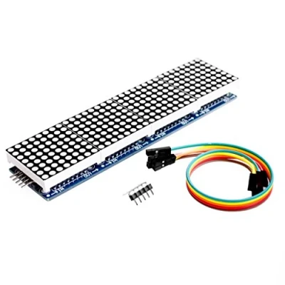 Image de ElectroWorldFR MAX 7219 4 en 1 Dot Matrix MCU LED 8 x 32 Module d&#039;Affichage Compatible avec Arduino et Raspberry Pi