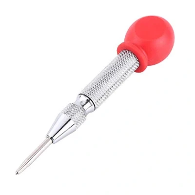 Image de Bewinner Pointeau Automatique, Poinçon de Centrage Automatique 130mm, Pointe HSS à Ressort en Laiton, pour Bois, Métal, Plastique, avec Capuchon Rembourré