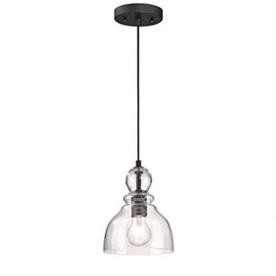 Image de Westinghouse Lighting 61008 Luminaire suspendu d&#039;intérieur à une lampe, finition bronze huilé avec verre granuleux clair