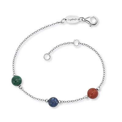 Image de Engelsrufer Bracelet pour femme en argent sterling et pierre de force Fermoir mousqueton Réglable deux longueurs Sans nickel, 3 Steine, Argent, Oxyde zirconium