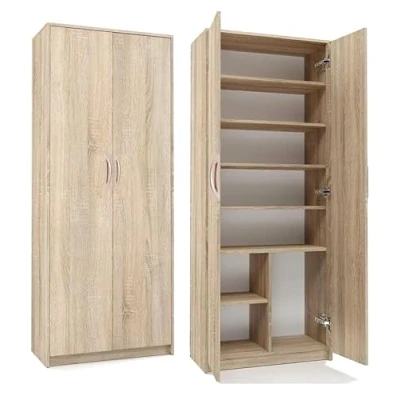 Image de Armoire Multi usages avec 2 Portes et 8 Compartiments Bibliothèque de Bureau ménage 180 x 74 35 cm (Sonoma)