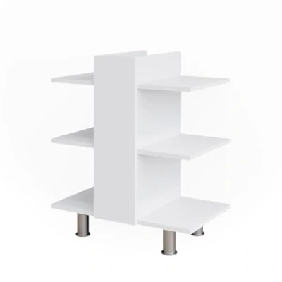 Image de Vicco Meuble sous Vasque Simple Fynn, Blanc, 60 x 70 cm avec 6 étagères