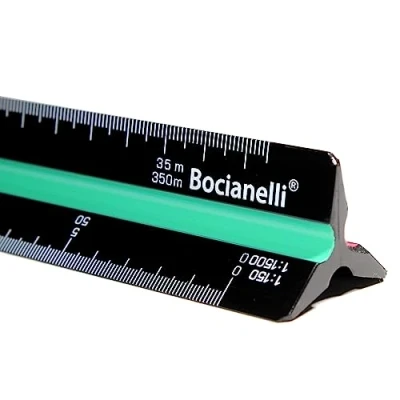 Image de Noir 30 cm Règle à échelles Réduction Kutch Triangulaire Plastique 1:20 1:25 1:50 1:100 1:125 1:150 1:200 1:500 1:1000 1:1250 1:1500 1:2500 Dessin Technique Industriel Architecture Ingénieur