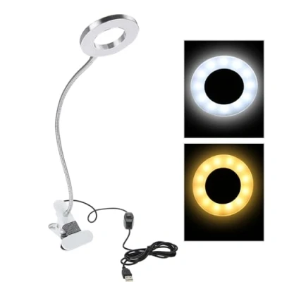 Image de Sonew LED Lampe à Pince Portable, Rechargeable USB de Table pour Tatouage Sourcils Microblading Esthetique Protection des Yeux Lecture Maquillage Nail Art