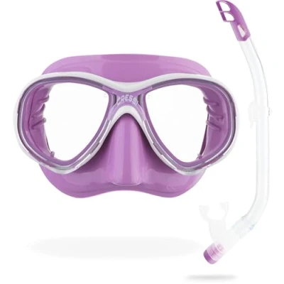 Image de Cressi Sub S.p.A. Marea VIP Jr Kit de randonnée Aquatique Mixte Enfant, Lilas/Blanc