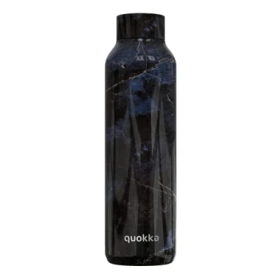 Image de Quokka Solid Black Marble 630 ML Bouteille d&#039;eau en Acier Inoxydable avec Isolation par Double Paroi Gourde Reutilisable sans BPA maintient Le Liquide Froid jusqu&#039;à 24h, Chaud 12h