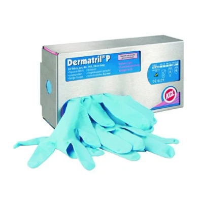 Image de KCL Dermatril Gants jetables p743 Tenon 10 Lot de 50, Bleu