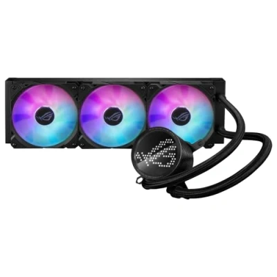 Image de ASUS ROG RYUO III 360 ARGB All in One AIO Liquid CPU Cooler mm, Asetek 8ème génération, écran LED Anime Matrix™ et ventilateur AF 12S ARGB.