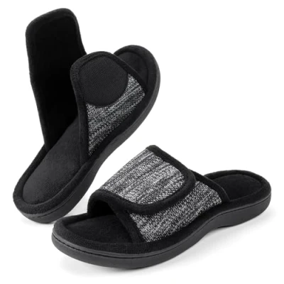 Image de RockDove Chausson de Glissement à Mémoire Forme avec Enveloppe Ajustable pour Femme, 42/43 EU, Noir