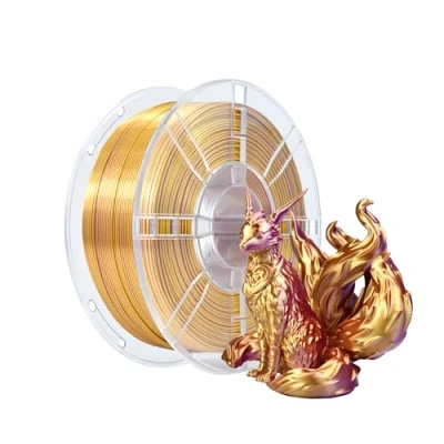 Image de iBOSS filament d&#039;imprimante 3D PLA, PLA 1,75 mm de soie bicolore, d&#039;impression brillant co extrusion 1kg (2.2lbs), bicolore pourpre doré