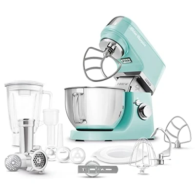 Image de SENCOR STM 6351GR Robot Multifonctions 1 000 W Pâtissier, Blender Professionnel 8 Vitesses Fonction PULSE Bol d&#039;Acier Inoxydable 4,5 L