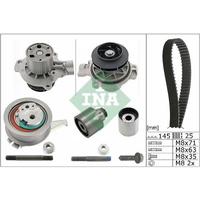 Image de INA 530 0650 31 Pompe à eau + Kit De Distribution avec non commutable VOLKSWAGEN: Transporter 6 Bus, Crafter Van, Multivan