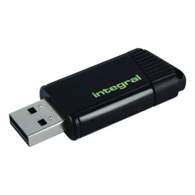 Image de Integral Clé 128 Go Pulse USB 2.0 Protection intégrée Ouverture/Fermeture Slide Vert Fluo