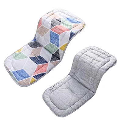 Image de SONARIN Universel Coussin de Siège pour Poussette,100% coton,Doux et réversible,Infant Pad,Anti transpiration, Respirant, Absorbant(Géométrique)