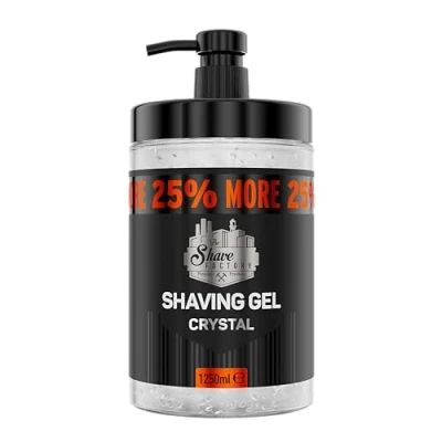 Image de The Shave Factory Gel à raser Non irritant Rasage précis du visage et corps pour homme Hydrate la peau 1250ml (Crystal)