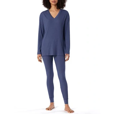 Image de Schiesser Pyjama Long Ensemble de Pijama, Bleu, 46 Femme