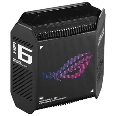 Image de ASUS GT6 Noir Pack de 1 Routeur Gaming Wi FI 6 Triple Bande AX10000 260m2, WiFi 10Gbps, Port WAN 2.5G, VPN Fusion, accélération des Jeux à Niveau, AiProtection Pro et Instant Guard