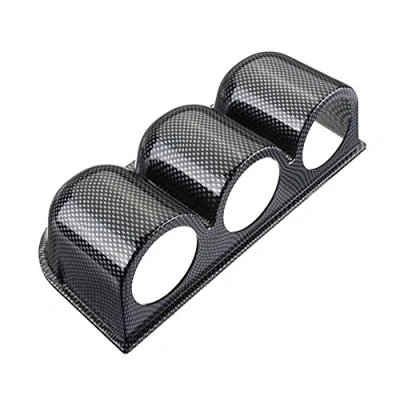 Image de Mintice™ 2&quot; 52mm Universel Fibre de Carbone Triple Trou Tableau Bord Porte gobelet mètre