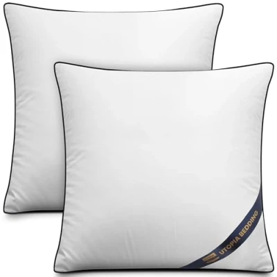 Image de Utopia Bedding Coussin 65x65 cm Lot de 2, Coussins Garnissage, Oreillers Canapé, Rembourrage Coussins, Intérieur Salon (Blanc)