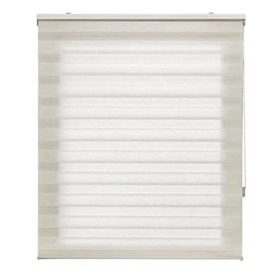 Image de Blindecor Store Enrouleur Nuit et Jour sur Mesure Double épaisseur Lin 105 x 250 cm Dimensions du Tissu 102 245 de fenêtre