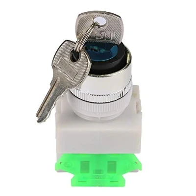 Image de Commutateur Rotatif à Clé 220V 3 Positions Serrure avec 2 Clés ,Trou de Montage 22 mm LAY37 20Y / 31