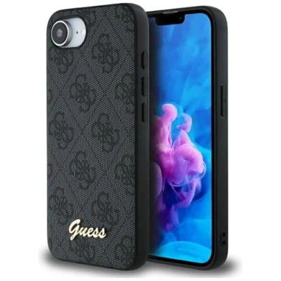 Image de CG MOBILE Guess 4G Script Logo Compatible avec MagSafe Coque pour iPhone 16e (Noir)