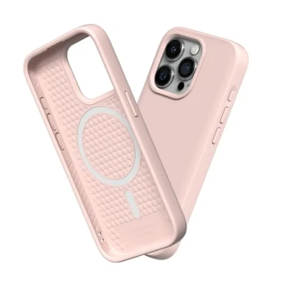 Image de RhinoShield Coque Compatible avec [iPhone 15 Pro Max] SolidSuit Magsafe Fine Technologie d&#039;absorption des Chocs et Finition Premium Mate Rose Poudré