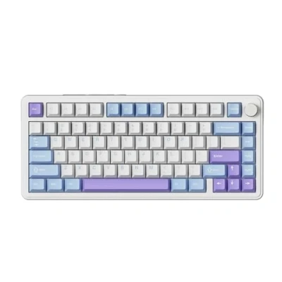 Image de ATTACK SHARK X85 Joint (BT5.0/2.4G/USB C) Clavier mécanique avec Bouton, de Jeu 75% sans Fil Rembourrage à Cinq Couches, RVB, échangeable Chaud, Touches PBT pour Win/Mac (Blanc)