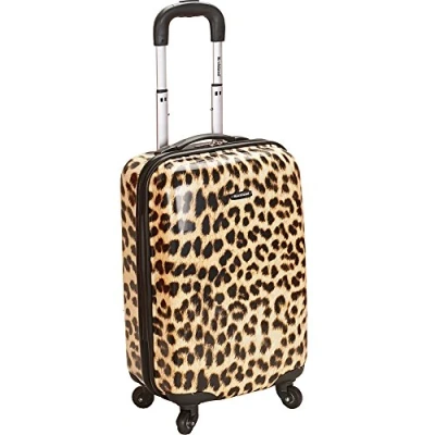 Image de Rockland Safari Valise Rigide à roulettes pivotantes, Rose/léopard, Taille Unique, pivotantes