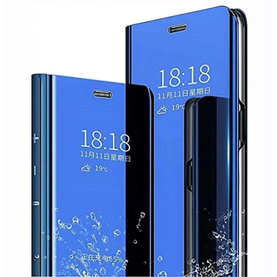 Image de LINER Coque pour Samsung Galaxy A52S 5G / A52 5G, Élégant Mirror Smart View Standing Flip Etanche Ultra Mince Antichoc Anti Rayures Etui Housse Bleu