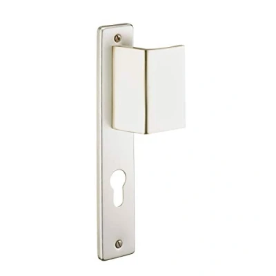 Image de THIRARD Ensemble de poignées, porte d&#039;entrée, palière Picardie trou cylindre, carré 7mm, entr&#039;axes 195mm, couleur champagne
