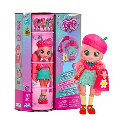 Image de BFF Cry Babies S2 Ella Poupée Fashion à Collectionner avec Cheveux Longs, Vêtements en Tissu et 9 Accessoires Jouet Cadeau pour Filles garçons de +5 Ans