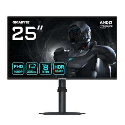 Image de GIGABYTE G25F2 Moniteur Gaming 24,5 FHD 1920 x 1080, 200Hz, 1ms, 300 cd/m², DisplayHDR 10, HDMI 2.0, DisplayPort 1.4 Neuf