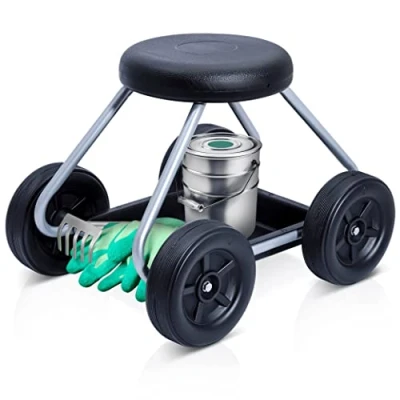 Image de WENKO Maximex Siège Roulant Secura pour Les travaux faciles en Position Assise Utile à la Maison et au Jardin Rangements Pratiques Robuste léger 52x40x41cm