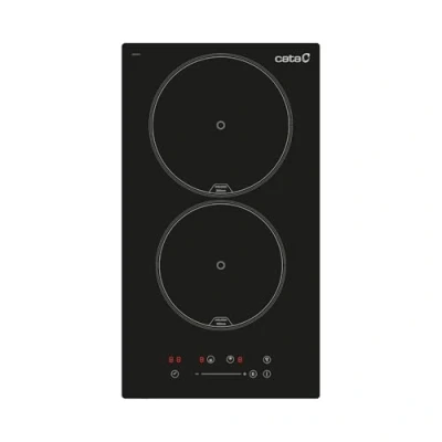 Image de CATA ISB 3102 BK Plaque à induction Couleur noire 2 zones de cuisson 9 niveaux Puissance réglables Commande tactile coulissante avec avertisseur sonore 3,5kW Largeur 30cm