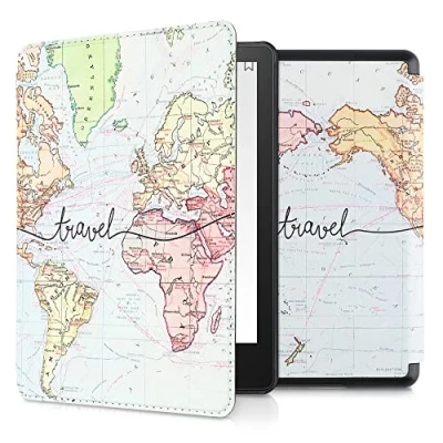 Image de kwmobile Etui Compatible avec Kindle Paperwhite 11e génération Étui à Rabat magnétique Tablette eReader Similicuir pour Noir Multicolore