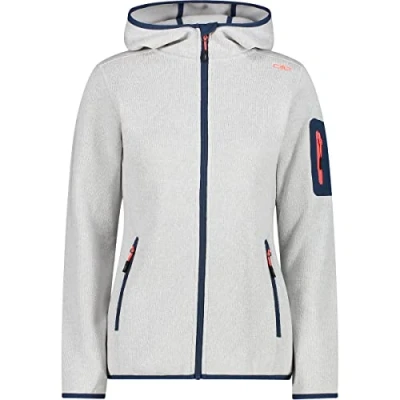 Image de CMP Veste Knit Tech pour femme avec capuche fixe, Os Rouge Fluo, XXL