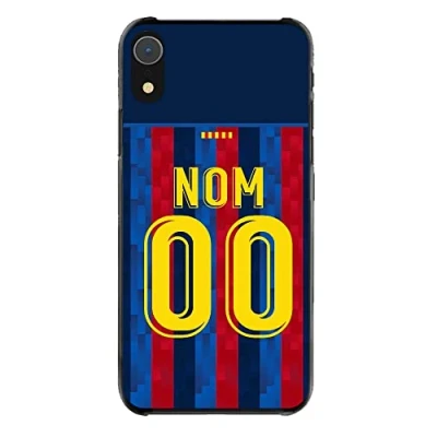 Image de CS Coque Football Barcelone pour iPhone XR Maillot Domicile du Barça Saison 2022 2023 à Personnaliser avec Nom et Numéro