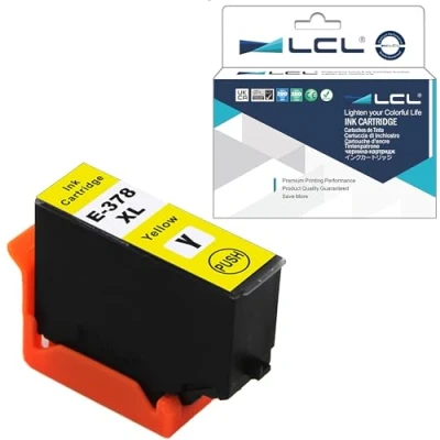 Image de LCL Cartouche d&#039;encre Compatible 378XL C13T3794401 (1 Jaune) Remplacement pour Epson Expression Photo XP 8500, 8505, 8605, HD 15000 8600，XP 8000，XP 8005 8700