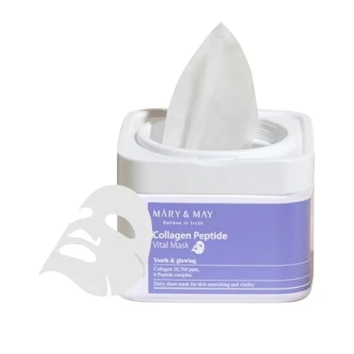 Image de [Mary&amp;May] Masque vital aux peptides de collagène 400g 30EA