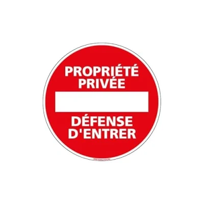 Image de Panneau PROPRIETE PRIVEE DEFENSE D&#039;ENTRER (L0264) Diamètre 280 mm Adhésif