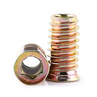 Image de 20Pcs Vis en Acier au Carbone Zingué Dans L&#039;écrou, écrous D&#039;insertion Filetés à Six Pans Creux pour Meubles Bois(M8*25mm)