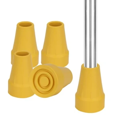 Image de supregear 4pcs Embouts Rechange pour Béquilles, 22mm Embout Caoutchouc Épais, Capuchon Pied Antidérapant, Cannes/Bâtons, Jaune