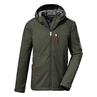 Image de Killtec Boy&#039;s Veste softshell/veste d&#039;extérieur à capuche KOS 61 BYS SFTSHLL JCKT, dark olive, 140, 37839 000