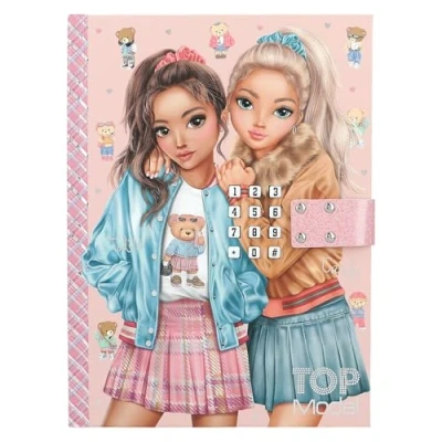 Image de Depesche 13229 TOPModel Team Teddy Journal Intime avec Code chiffré et Son, Livre Motif de modèle 80 Pages lignées illustrées Couleurs Vives, Multicolor, Taille Unique