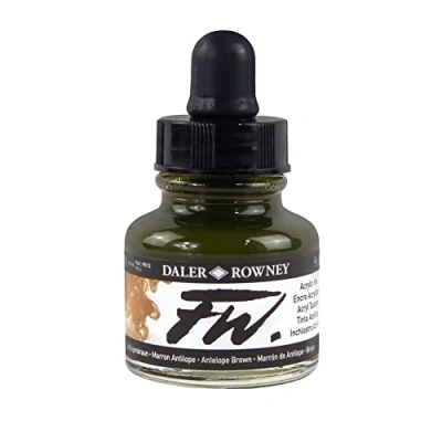 Image de Daler Rowney FW 29.5ml Art Bouteille d&#039;encre acrylique Antelope Marron