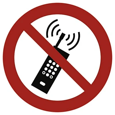 Image de Panneau interdit de téléphonie mobile conforme à la norme ASR A1.3 / DIN 7010 en aluminium Diamètre : 20 cm Éprouvé et résistant aux intempéries